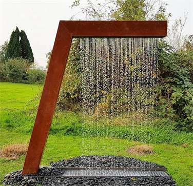 corten steel water feature